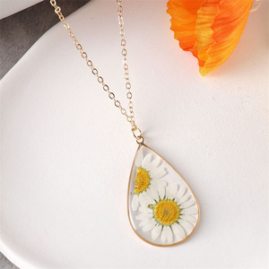 Haomi Nouveau Français Vintage En Alliage De Zinc Fleur Séchée Géométrique À La Mode Pendentif Collier Forêt Pastorale Naturel Petit Floral - Product Image 6