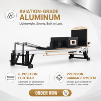 Machine de Pilates en aluminium de luxe durable pour usage commercial, Reformer avec barre de repose-pieds réglable, pour studio de yoga professionnel, écologique