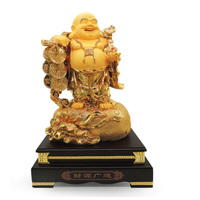 Statue de Bouddha rieur et de tortue porte-bonheur Feng Shui pour la richesse