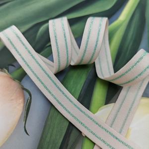 Bande élastique en nylon haute élasticité de 13 mm de large, blanche et noire, sangle tricotée rayée pour sous-vêtements et vêtements de sport - Product Image 1