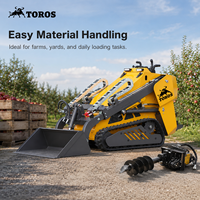 Mini Caricatori TOROS con Certificazione CE, Piccoli Caricatori Frontali per Agricoltura da 1 e 2 Tonnellate, Mini Skid Steer Loader Agricoli