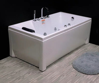 Baignoire de massage rectangulaire de luxe pour 2 personnes avec jets d'hydrothérapie, spa intelligent en acrylique pour projets hôteliers