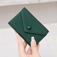 Tas kartu amplop wanita pemblokir RFID dompet koin Anti pencurian kecil Mini dompet pemegang kartu kredit ringan minimalis