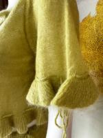 Haut cardigan en maille tricotée rose avec fleur en crochet pour enfant haut court en laine mohair 2 pièces ensembles pull et short