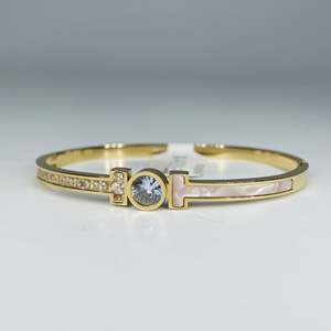 Pulsera de Cristal Chapada en Oro PVD, Acero Inoxidable 316L, Joyería de Moda Sostenible y Resistente - Product Image 1