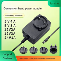 Adaptor colokan dapat dilepas, Adaptor daya 5v 9v 12V 24v 36V 1a 2A 3a 4A 5A 6A yang dapat ditukar dengan CE Rohs UL FCC SAA PSE