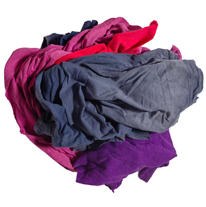 Vente directe d'usine 100% coton utilisé couleur foncée T Shirt chiffons pièces de coupe peintre couleur chiffons d'essuyage industriel - Product Image 1