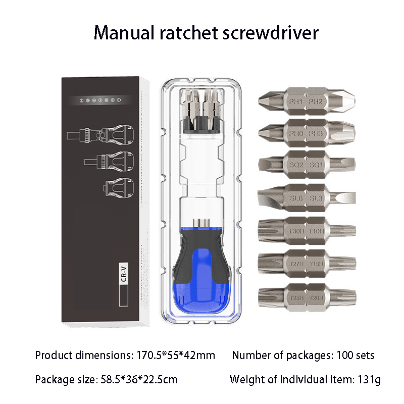 15-piece - Double-headed Carrot Head Screwdriver * Blue