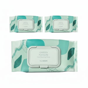 The Saem Garden Pleasure Cica Cleansing Tissue 100 Feuilles par Paquet 3 Paquets en Promotion pour le Démaquillage - Product Image 1