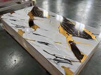 Panneaux et planches muraux en PVC souple imitation marbre brillant UV, 1220*2440*3mm, alternative au marbre artificiel