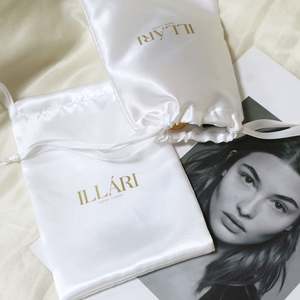 Custom Printed Embossed Silk Satin Drawstring Dust Bag for Clothing Handbags Hair Dryer Packaging Gifts Textile Packaging - Product Image 6