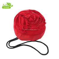 Fabriek levert ecologische fruitvormige herbruikbare polyester opvouwbare tas met aangepast logo voor reizen