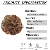 Messy Bun Cheveux Pièces Élastique Blonde Messy Hair Bun Chouchous Extensions pour Femmes Synthétique Épais Moelleux Chignons Postiches