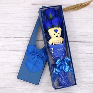 TC personalizado Día de San Valentín Día DE LA MADRE Regalo de Acción de Gracias Oso de peluche y 3 rosas Juego de flores de jabón Caja de regalo de flores artificiales - Product Image 3