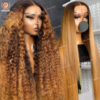 Wig Rambut Asli Brasil PrePlucked Virgin Raw Human Hair Lace Front Deep Curly Transparan HD untuk Lace 13x6 Panjang Hitam Wanita