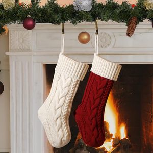 Wholesale Santa Claus Design 18 Inches 46cm High Capacity <b>Large</b> Capacity Knitted Christmas Stockings - Product Image 2