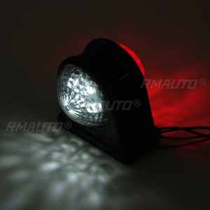 2 pièces, 24 V, 8 LED, feux de position latéraux pour voiture et camion, en caoutchouc et plastique, double face, clignotants rouges et blancs pour remorque, camion, fourgonnette, bus - Product Image 3