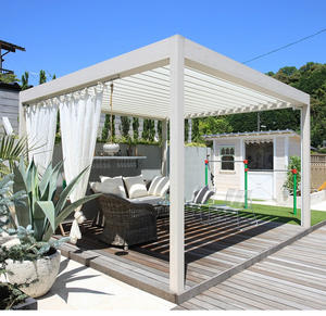 Gazebo-pérgola De aluminio para exteriores, persiana retráctil motorizada Manual De Hierro fundido - Product Image 5