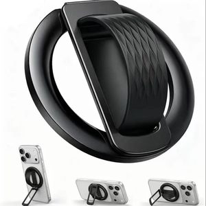 Support de téléphone 2 en 1 avec anneau magnétique, poignée de téléphone N52, support pliable en silicone rotatif à 360 degrés pour téléphone portable, utilisation sur bureau - Product Image 3