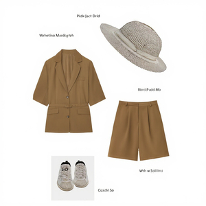 Conjunto de Shorts de Verano de 2 Piezas para Mujer, Marca Alxin, Manga Corta, Color Sólido, Transpirable y Elegante - Product Image 3