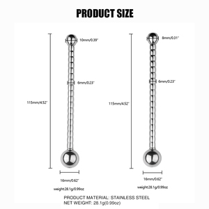 Dilatatore uretrale in acciaio inox con la testa rotonda del pene giocattoli per il sesso adulto due taglie uomo giocattoli del sesso - Product Image 2