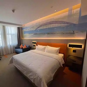 ชุดเฟอร์นิเจอร์ห้องนอนโรงแรมอพาร์ทเมนต์ทันสมัยแผงไม้เตียงคิงไซส์ชุดกลางคืนทีวีโต๊ะทำงานตามหลักสรีรศาสตร์ - Product Image 2