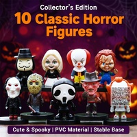 Figurines Chibi d'horreur mignonnes et effrayantes inspirées des films de slasher pour les récompenses de la finition des Escape Rooms - Série de figurines de recharge pour boîte mystère