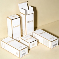 Scatole Personalizzate per Profumi e Cosmetici, Confezioni Premium Bianche con Lamina Dorata per Prodotti Skincare e Siero
