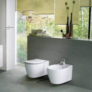 Ensemble WC suspendu Aquablade CONNECT avec siège à fermeture douce, réservoir encastré, double chasse d'eau pour hôtels, villas, salles de bain, toilettes monobloc carrées - Product Image 3