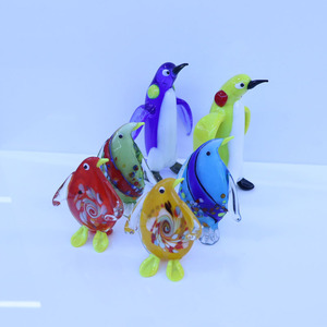 Customizable Lampwork Glass Handicrafts Murano Colorful Marine Animals Glass Penguins Home Decoration Gifts