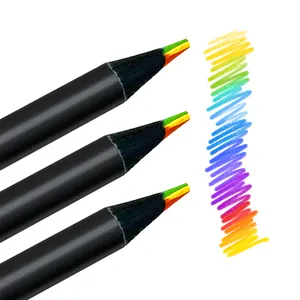 黑木彩虹铅笔7色同芯彩色铅笔渐变创意儿童礼品涂鸦彩色铅笔