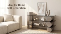 Table de présentation cylindrique en verre fumé avec étagère superposée, colonne pour accessoires de sacs à main, aménagement de boutique de luxe sur mesure OEM