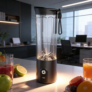 Blender portable alimenté par USB, batterie 2000 mAh, 550 ml, fabrication de smoothies, sans BPA, 6 lames, mode turbo, utilisation en extérieur, en voiture - Product Image 3