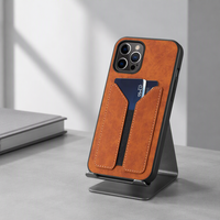 Étui portefeuille rétro en cuir PU pour iPhone 12 13 14 15 16 17 18 Series avec double fente pour cartes et support élastique, coque arrière
