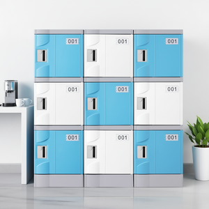 Casier électronique moderne à porte simple, assemblé, en HPL et métal, écologique, étanche, pour le rangement des vêtements de travail - Product Image 1