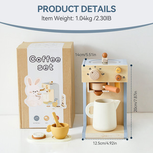 Set Giocattolo <span class=keywords><strong>Cucina</strong></span> per Bambini in Stile Nordico, Macchina del Caffè in <span class=keywords><strong>Legno</strong></span>, Giocattoli di Simulazione <span class=keywords><strong>Cucina</strong></span> e Cibo - Product Image 3