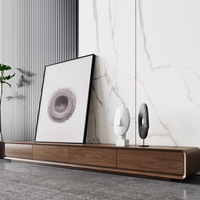 Ensemble meuble TV et table basse en bois massif pour salon moderne, meuble TV sur pied avec rangement multi-tiroirs