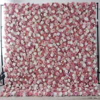 Mur de fleurs de 240*240 cm, toile de fond, panneau mural suspendu, décoration de la maison, mur de fleurs artificielles fait à la main