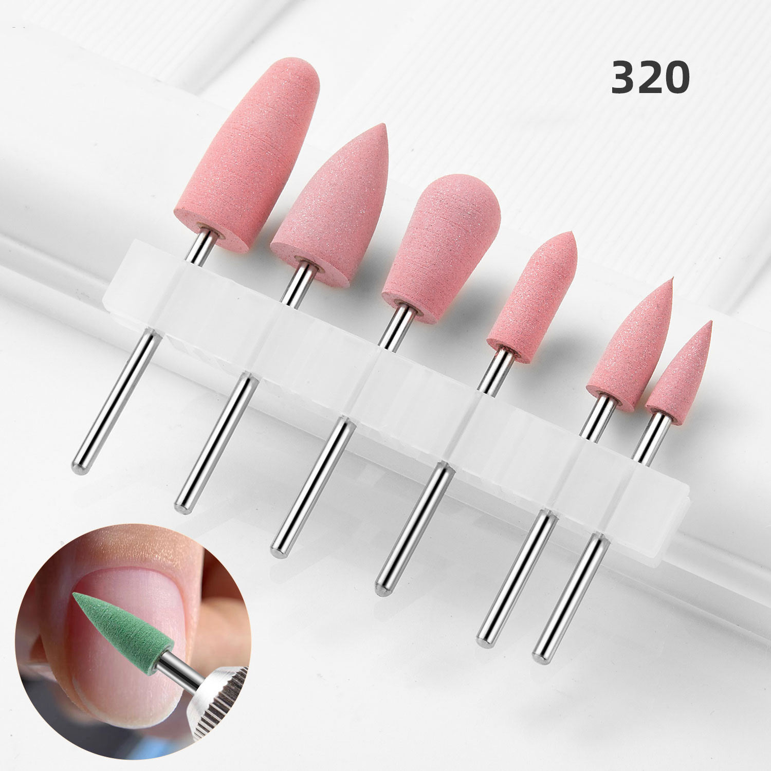 สีชมพู-6ชิ้น 320 #