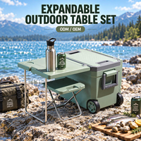 Glacière à roulettes grande capacité, isotherme, avec poignée de traction, couvercle étanche, pour camping, pêche, boissons, usine OEM