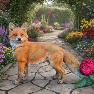Statue de renard en polyrésine, sculpture décorative, cadeau, art animalier, ornement extérieur pour pelouse et jardin en fibre de verre - Product Image 3