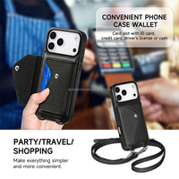 Étui de téléphone à bandoulière en cuir véritable fabriqué à la main en cuir de grain de galet avec portefeuille pour iphone 17 Pro Max étui en cuir