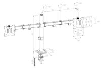 Bonne vente Support de montage de moniteur réglable à double bras pour écran 17 "-32" adapté à la maison et au bureau
