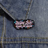Coloré Fleur Lettre Pins Badge Logo Pourrait Juste Appeler dans Chapeau Malade Décoration Revers Broche Broche Épingles En Émail