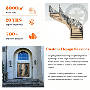 Escalier en marbre naturel Tanlong, escalier courbé intérieur, garde-corps en <span class=keywords><strong>fer</strong></span> <span class=keywords><strong>forgé</strong></span> - Product Image 6