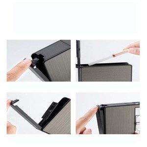 AIRO Hộp Đựng Thuốc Lá Bằng Nhôm Kim Loại Thủ Công Tùy Chỉnh Có Bật Lửa USB - Product Image 3