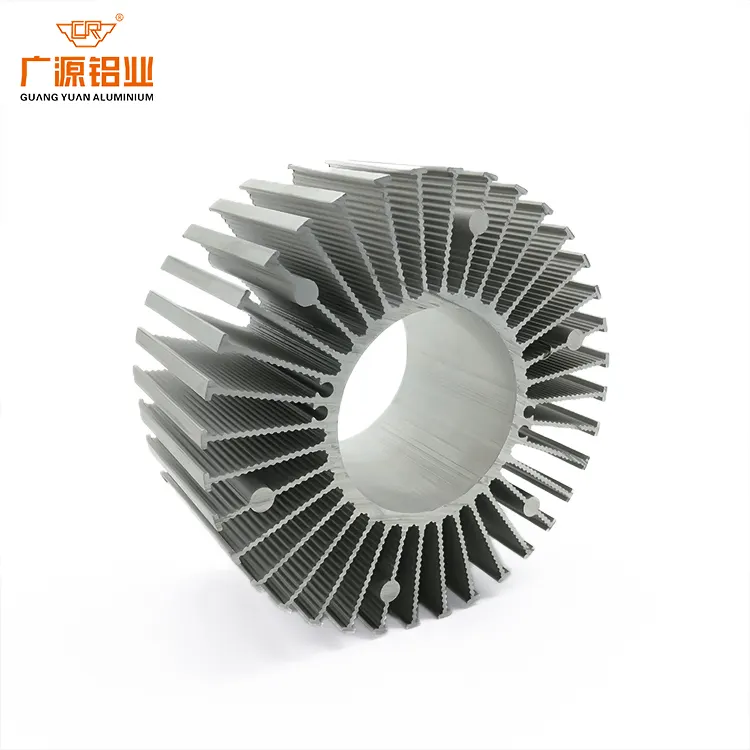 6061 aluminum extrusion profiles manufacturer large round extruded aluminum heat sink anodized industrial cnc extrusion aluminum