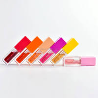 Tube de brillant à lèvres liquide transparent personnalisé avec grande brosse applicatrice 5ml Ingrédients chimiques