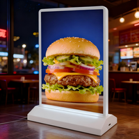 Cadre de caisson lumineux en aluminium, caissons lumineux publicitaires LED, affichage de menu LED, panneaux d'affichage sans fil, présentoir de table sur pied