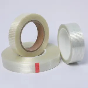 Nastro adesivo in filamento di fibra di vetro per imballaggio pesante incrociato impermeabile ad alta resistenza
